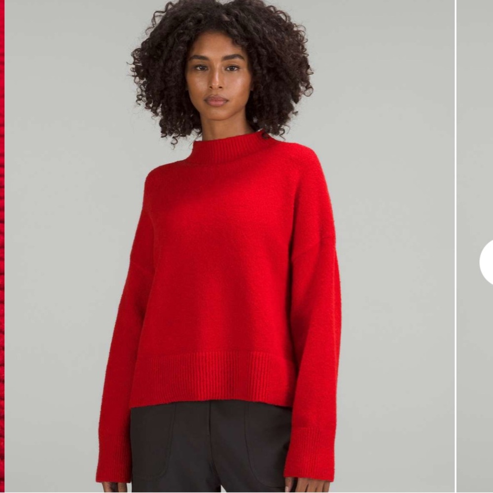 lululemon athletica Bold Red Crew Neck Sweater